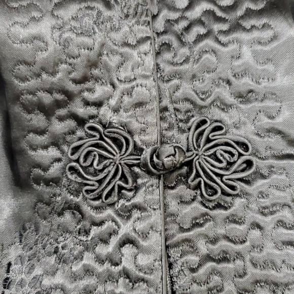 Peony Brand reversible jacket women's large fuchia black jacquard quilt oriental - Picture 14 of 15